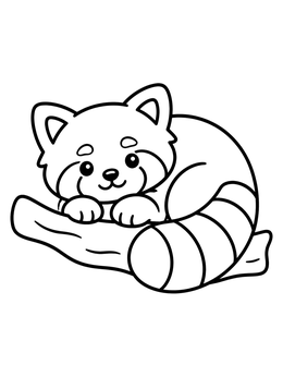 Free printable Cozy Red Panda On Branch coloring page