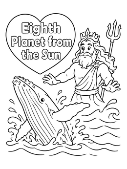 Free printable Neptune And Breaching Whale coloring page