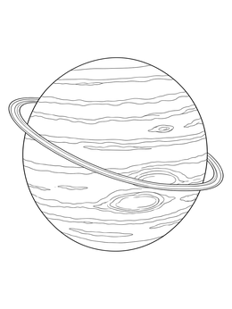 Free printable Ringed Gas Giant Planet coloring page