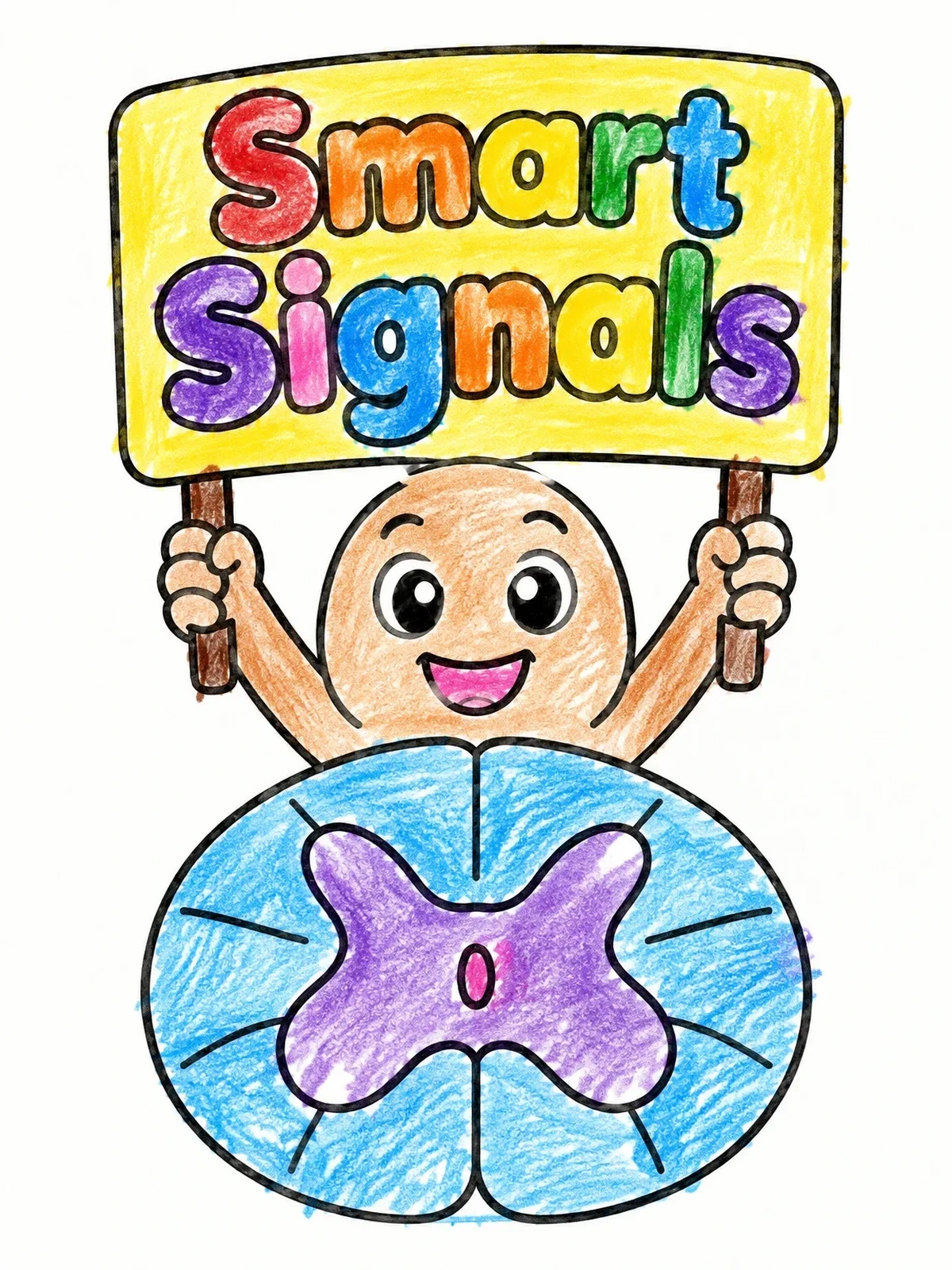 Colored example of the Cute Spinal Cord Cross Section coloring page