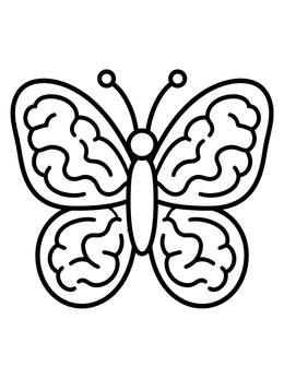 Free printable Neurodiversity Brain Butterfly coloring page