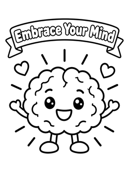 Free printable Embrace Your Mind Happy Brain coloring page