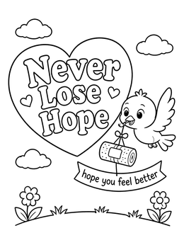 Free printable Never Lose Hope Birdie coloring page