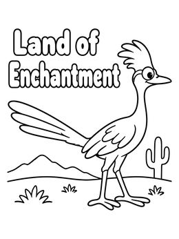 Free printable Cartoon Roadrunner In The Desert coloring page