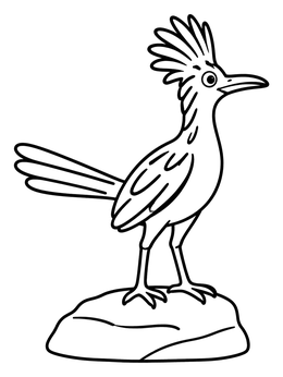 Free printable Cheerful Roadrunner On A Desert Rock coloring page