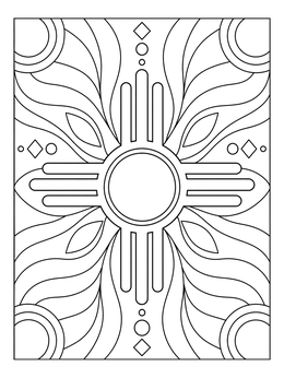 Free printable Zia Sun Symbol Pattern coloring page