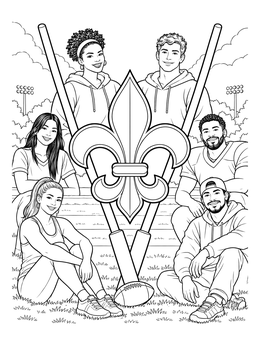 Free printable New Orleans Football Fans And Fleur De Lis coloring page