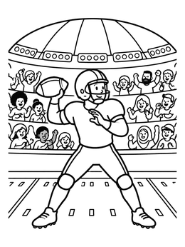 Free printable Quarterback In The Dome Stadium coloring page