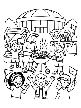 Free printable Tailgate Party Outside The Dome coloring page