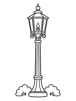 Free printable Vintage Street Gas Lamp coloring page