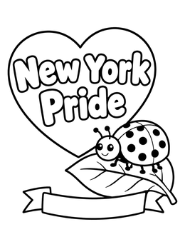 Free printable New York Pride Ladybug On Leaf coloring page