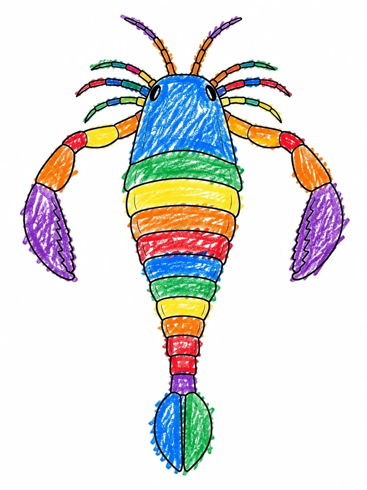 Colored example of the Eurypterus Sea Scorpion Fossil Symbol coloring page