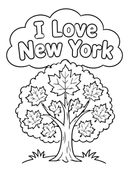 Free printable Sugar Maple Tree With Sign coloring page