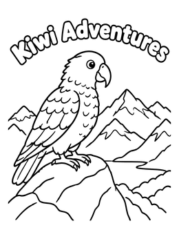 Free printable Kea Parrot In The Southern Alps coloring page