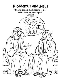 Free printable Nicodemus Talking With Jesus coloring page