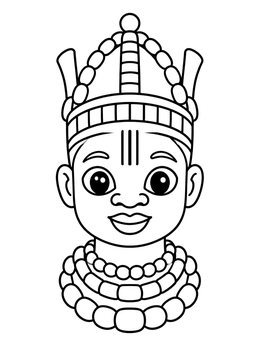 Free printable Benin Bronze Head For Children coloring page