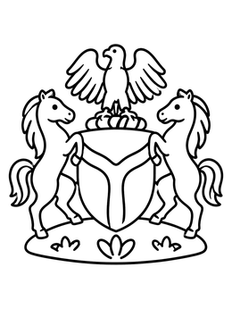 Free printable Nigerian Coat Of Arms With Horses coloring page