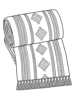 Free printable Traditional Nigerian Woven Fabric Roll coloring page