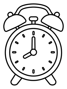 Free printable Classic Twin Bell Alarm Clock coloring page
