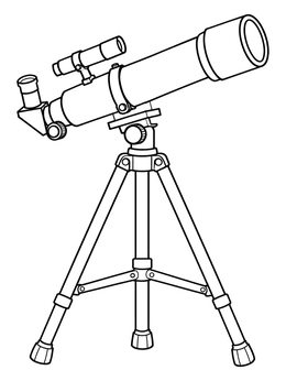 Free printable Astronomical Backyard Telescope On Tripod coloring page