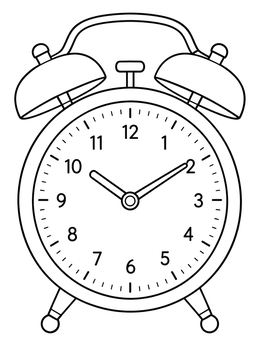 Free printable Classic Twin Bell Alarm Clock coloring page