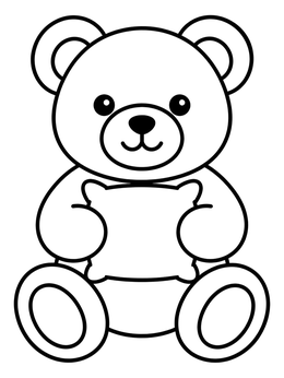Free printable Cute Teddy Bear Holding Pillow coloring page