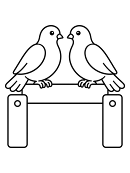 Free printable Pair Of Doves On Fence coloring page