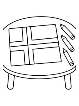 Free printable Norwegian Flag On A Table With Crayons coloring page
