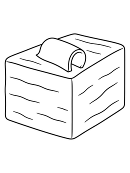 Free printable Traditional Norwegian Brunost Cheese Block coloring page