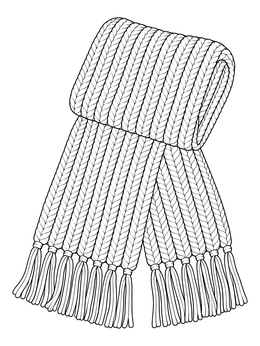 Free printable Cozy Knitted Wool Scarf coloring page