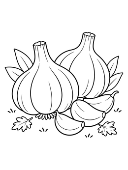 Free printable Nowruz Haft Sin Garlic Bulbs coloring page