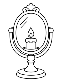 Free printable Nowruz Table Mirror And Candle coloring page