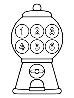 Free printable Numbered Gumball Machine For Toddlers coloring page