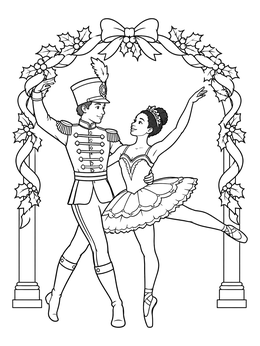Free printable Nutcracker Prince And Ballerina Dance coloring page
