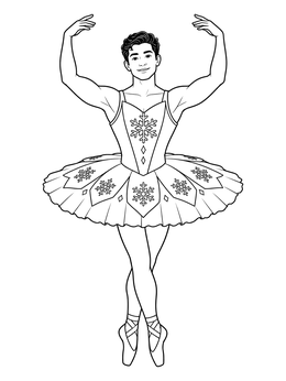 Free printable Snowflake Ballet Dancer In Tutu coloring page