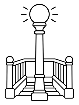 Free printable Nyc Subway Entrance Globe Lamp coloring page