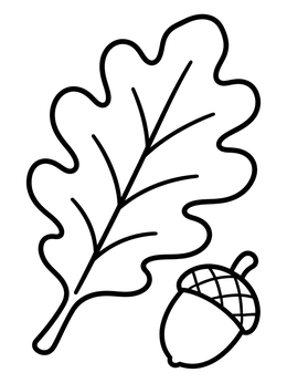 Free printable Oak Leaf And Little Acorn coloring page