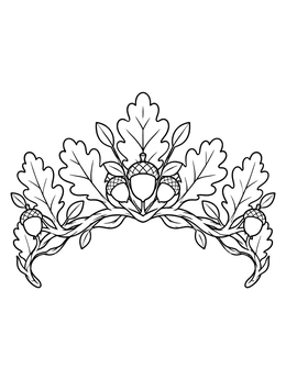 Free printable Oak Leaf Forest Princess Diadem coloring page