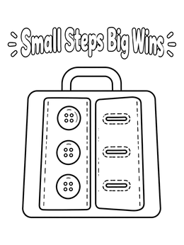Free printable Button Board Dressing Practice coloring page
