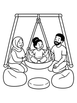 Free printable Child In Sensory Therapy Swing coloring page