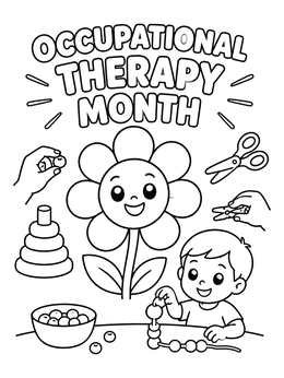 Free printable Occupational Therapy Month Poster coloring page