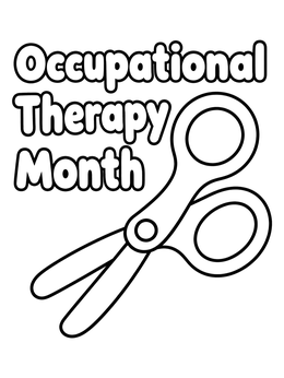 Free printable Occupational Therapy Month Scissors coloring page