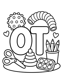 Free printable Ot Letters With Sensory Toys coloring page
