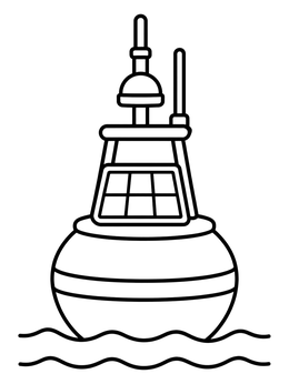 Free printable Ocean Monitoring Tsunami Warning Buoy coloring page