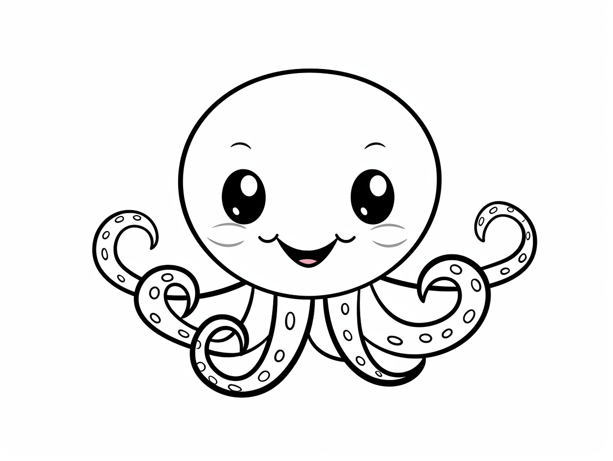 Octopus Underwater Coloring - Coloring Page