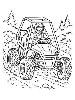 Free printable Off Road Go Kart On Trail coloring page