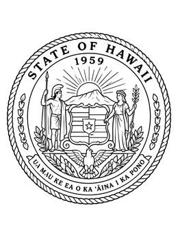 Free printable Official State Seal Of Hawaii coloring page