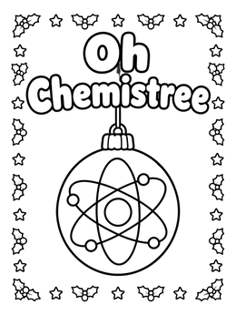 Free printable Oh Chemistree Science Christmas Bauble coloring page