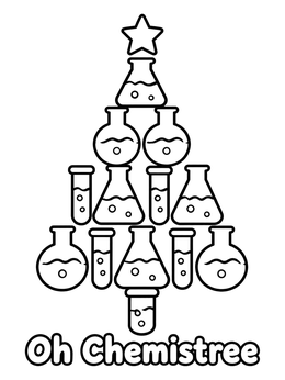 Free printable Oh Chemistree Science Christmas Tree coloring page