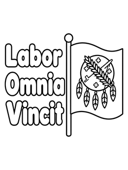 Free printable Oklahoma State Flag And Motto coloring page